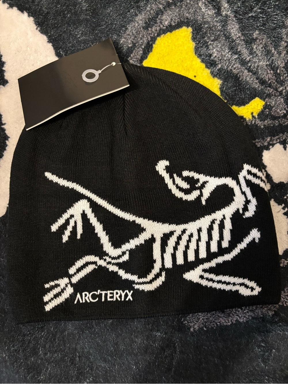 Arc'teryx Black and White Logo Knit Beanie